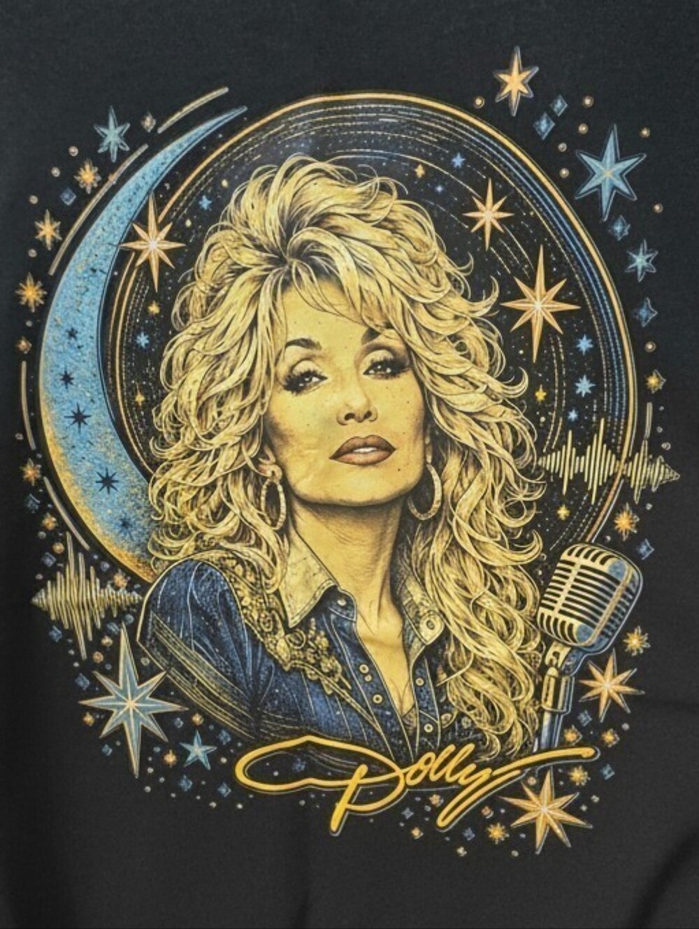 Dolly Tribute Black T-Shirt 100% Cotton